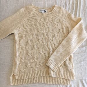 Cream Woven Sweater